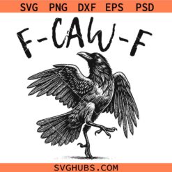 F-CAW-F Raven Digital SVG, Gothic Crow Art SVG, Black Bird Design SVG, Crow SVG
