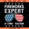 Fireworks Expert If I Run You Run SVG, American Sunglasses SVG, July 4th SVG, 4th Of July décor SVG  