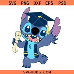 Stitch Graduation SVG, Disney Graduate SVG, Stitch Grad Cap SVG, Funny Stitch SVG   