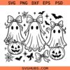 Iridescent Ghost Boo Coquette Halloween SVG, Coquette Ghost Halloween SVG