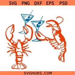 Martini Lobster SVG, Lobster SVG, Martini Cocktail SVG