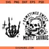 Sometimes Sweet Mostly Savage SVG, Witchy Women SVG, Snarky Flower Skull Svg