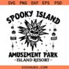 Spooky Island Amusement Park svg, Halloween Disco Skull SVG, Skull Island Resort SVG