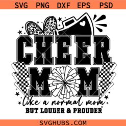 Cheer mom like a normal mom but louder and prouder SVG, Proud Cheer Mom Svg, Game Day Svg, Cheer Mom Shirt Svg