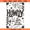 Howdy Cowboy Retro Floral Western SVG, Rodeo SVG, Country Svg, Western SVG, Cowboy Shirt svg