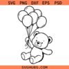 Teddy Balloon bear SVG, Cartoon SVG,Teddy Bear Vector SVG, Teddy Bear SVG