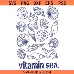 Vitamin Sea plotter file saying SVG, Summer Quote SVG, maritime SVG, sea love SVG, sea SVG, vacation SVG, summer SVG