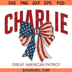 Charlie Kirk Coquette Bow SVG, Charlie Kirk US Flag Bow SVG, Memorial SVG