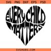 Every Child matters Wavy Heart SVG, Save Children svg, Indigenous svg