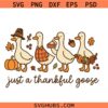 Just a Thankful Goose SVG PNG, funny goose fall png, friendsgiving Turkey svg png, retro funny goose png