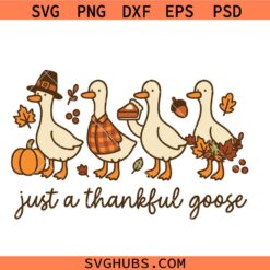 Just a Thankful Goose SVG PNG, funny goose fall png, friendsgiving Turkey svg png, retro funny goose png