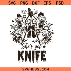 She's Got a Knife SVG PNG, funny chicken cutting board SVG PNG, chopping board svg png