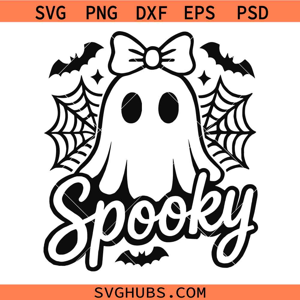 Spooky Halloween ghost SVG, Halloween Vibes SVG, Funny Halloween Ghost SVG, Spooky Halloween SVG