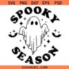 Spooky Season ghost SVG, Hallowen Vibes SVG, Halloween Ghost SVG, Spooky SVG
