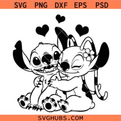 Sticth Angel Love SVG, Disneyland Lovers SVG, Disney Valentines SVG, Kawaii SVG