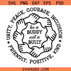 Be a buddy not a bully unity day SVG, Bully Awareness Svg, Anti Bullying Awareness Shirt SVG