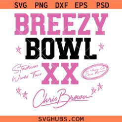 Chris Brown Breezy Bowl XX Tour Svg Png, Chris brown tour png SVG