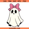 Coquette ghost Halloween SVG, Ghost Halloween Svg, Coquette Bow Halloween SVG  