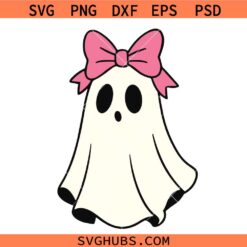 Coquette ghost Halloween SVG, Ghost Halloween Svg, Coquette Bow Halloween SVG  