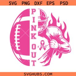 Pink Out Football Svg, Pink Out Tackle SVG, Football Cancer svg   
