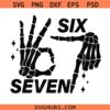 Six Seven 6 7 Skeleton Hands svg, Rock On Hands SVG, Halloween Bones SVG, Skeleton Hands SVG   