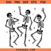 Vintage dancing skeletons SVG, halloween skeleton svg, skeleton dance svg, spooky season svg