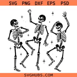 Vintage dancing skeletons SVG, halloween skeleton svg, skeleton dance svg, spooky season svg