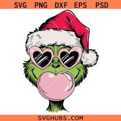 Christmas Grinch Blowing bubble SVG, Funny Christmas SVG, Grinchmas SVG, Funny Grinch Christmas Svg