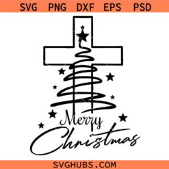 Merry Christmas tree Cross SVG, Christmas Sign SVG, Christian Shirt SVG, Christmas Shirt svg