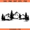 Mountain forest scene SVG, Hunting Svg, Camping Scene SVG, Outdoors SVG, Adventure Svg, Mountain Svg