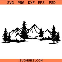 Mountain forest scene SVG, Hunting Svg, Camping Scene SVG, Outdoors SVG, Adventure Svg, Mountain Svg