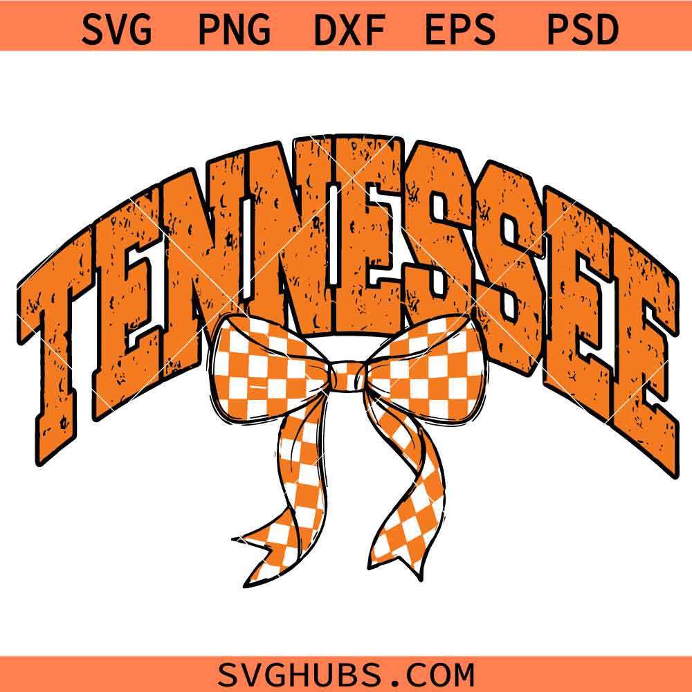Preppy Tennessee Coquette SVG, Preppy Bow SVG, Tennessee Coquette Bow SVG