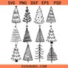 Retro Christmas trees SVG, Christmas Trees Bundle SVG, Christmas SVG, Christmas Sign svg