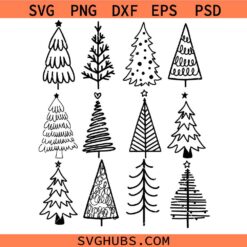 Retro Christmas trees SVG, Christmas Trees Bundle SVG, Christmas SVG, Christmas Sign svg
