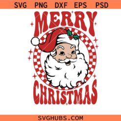 Retro Merry Christmas Santa SVG PNG, Retro Christmas Png, Santa claus Png svg