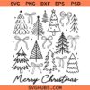 Retro Merry Christmas Trees SVG, Christmas Tree SVG, Retro Christmas Decor SVG, Christmas Shirt SVG