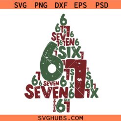 Six Seven Christmas Tree Svg, 6 7 Christmas Viral Meme Design SVG, Christmas Humor SVG, Funny Christmas SVG
