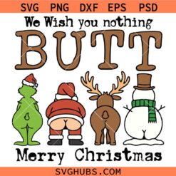 We wish you nothing butt Merry Christmas SVG, Funny Christmas Toilet Paper SVG, Funny Christmas Sign SVG, Christmas SVG