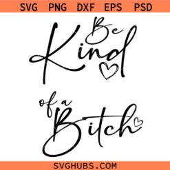 Be kind of a Bitch SVG, Girl Motivational SVG, Positivity Quote SVG, Self Love SVG