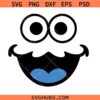 Blue Monster Head SVG, Monster Head SVG, Blue Monster Face SVG