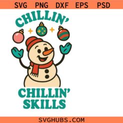 CHILLING SKILLS SVG PNG ,SNOW MAN SVG PNG , JUGGLING CHRISTMASS SNOWMAN SVG PNG