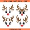 Christmas Reindeer Face SVG Bundle