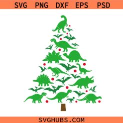 Dinosaur Christmas Tree SVG, Funny Holiday Dinosaur Christmas Tree SVG, Dinosaur Tree SVG