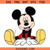 Mickey Mouse SVG PNG, Mickey Mouse sitting SVG, Disney Character SVG