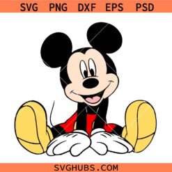 Mickey Mouse SVG PNG, Mickey Mouse sitting SVG, Disney Character SVG