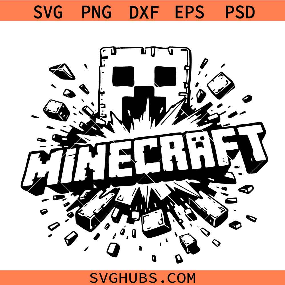 Minecraft svg, Gamer Design SVG PNG, Modern Video Game svg