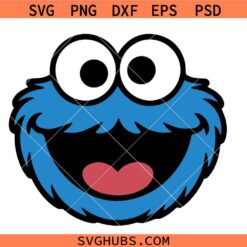 Blue Monster Head SVG, Monster Head SVG, Blue Monster Face SVG