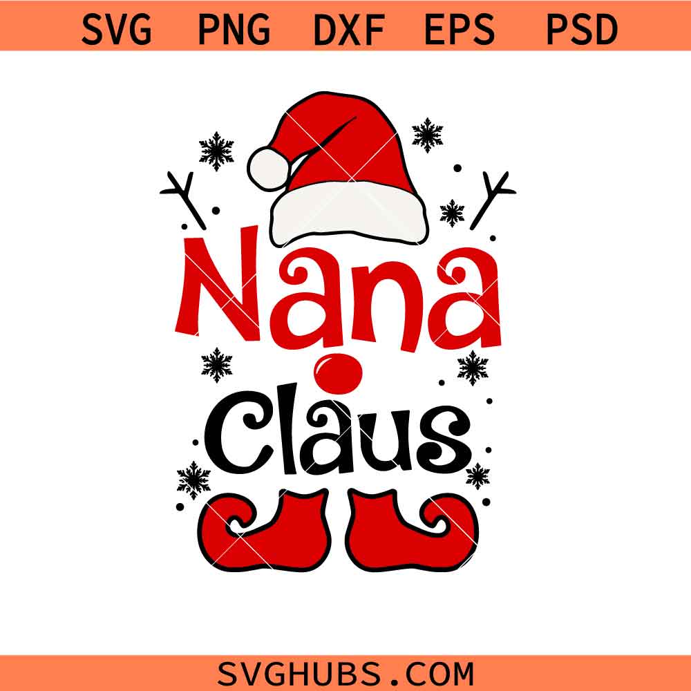 Nana Claus Christmas Svg Png, Nana Claus Svg, Christmas Svg