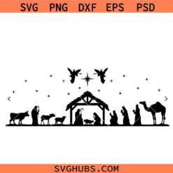 Nativity Scene SVG, Christmas Nativity Scene SVG, Nativity SVG
