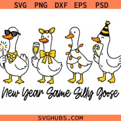 New Year Silly Goose PNG, Funny New Year Silly Goose PNG, Trendy new year Goose SVG